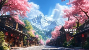唯美樱花小镇街道