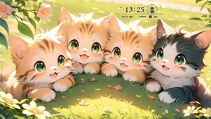 可爱猫咪堆