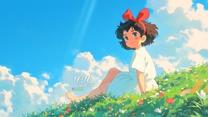 草地白裙女孩
