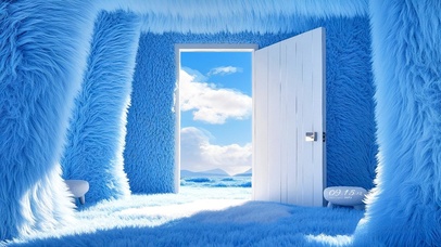 毛绒房门外的行云