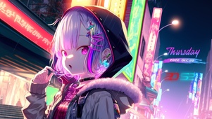 赛博朋克 街头女孩（ai)