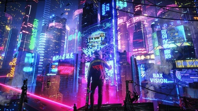 4k  雨夜未来科技城