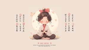 佛系少女好运禅意壁纸
