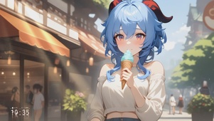 吃甜筒女孩