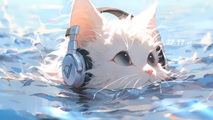 水中音乐猫咪
