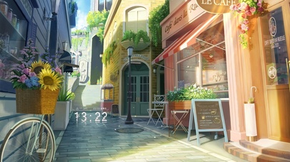 治愈早晨街角咖啡厅