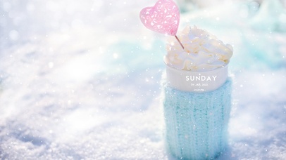 唯美冬天雪地冰淇淋