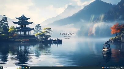 风景主题-- 湖中古亭