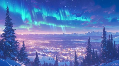 平安夜的北极光