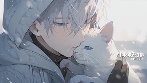 男孩与猫咪