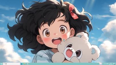 阳光下的可爱小女孩