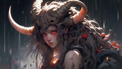 AI生成图-联角猩色少女