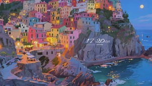 治愈系插画浪漫夜景