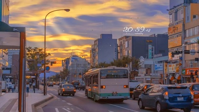 4K唯美治愈夏日城市夕阳