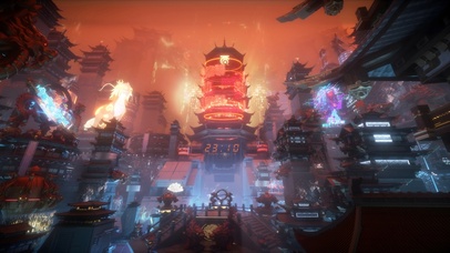 赛博朋克古风城市