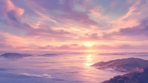 梦幻晚霞海滩