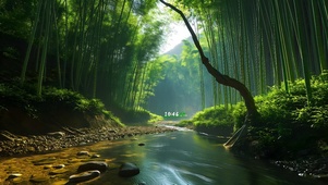 竹林湖水静幽幽