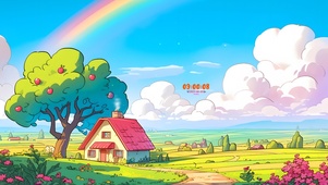 4K彩虹可爱小屋