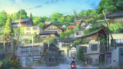 4K唯美治愈日系街道骑车少女