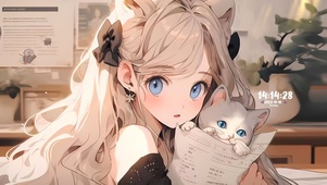 女孩和猫咪