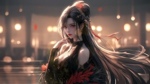 黑衣古风美人