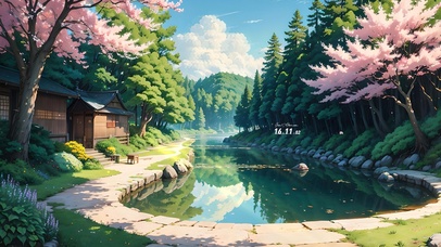 4K唯美治愈古风樱花庭院