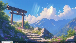 动漫风景AI插画-桌面主题