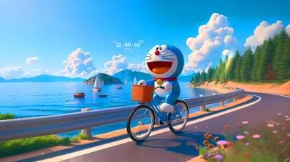 哆啦A梦 环海骑行