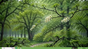 4k雨中森林