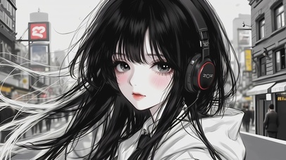 听音乐的少女
