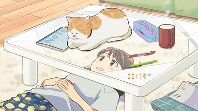 治愈温馨猫咪和女孩