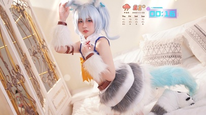 清纯可爱猫咪女孩