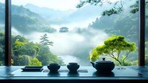 雨幕初春炊烟过