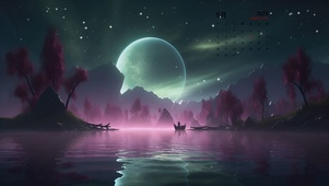 唯美夜色垂钓