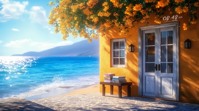 大海边落花小屋