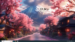 晚霞樱花小镇