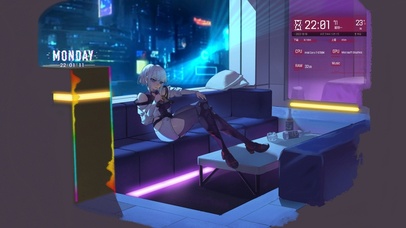 赛博朋克房间少女