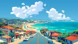 白云下的环海公路