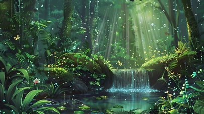 神秘森林AI插画