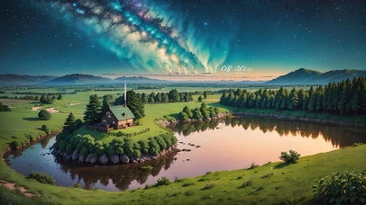 4K唯美治愈星空田野木屋