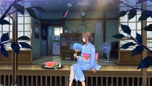 日式庭院少女