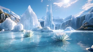 大自然风景冬季雪山冰山雪景