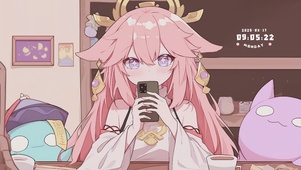 美少女玩手机