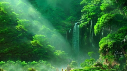 护眼森林瀑布