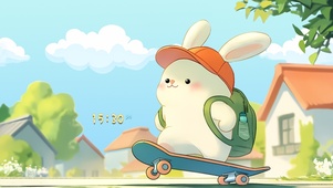 滑板小兔冲鸭