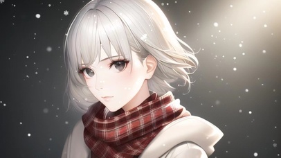 冬日雪中少女