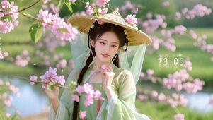 桃花治愈唯美美少女