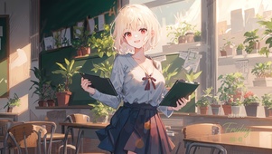 银发花店少女