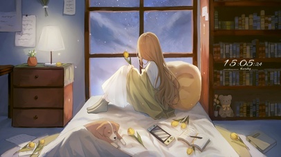 唯美治愈房间女孩