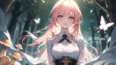 唯美清纯森林蝶少女